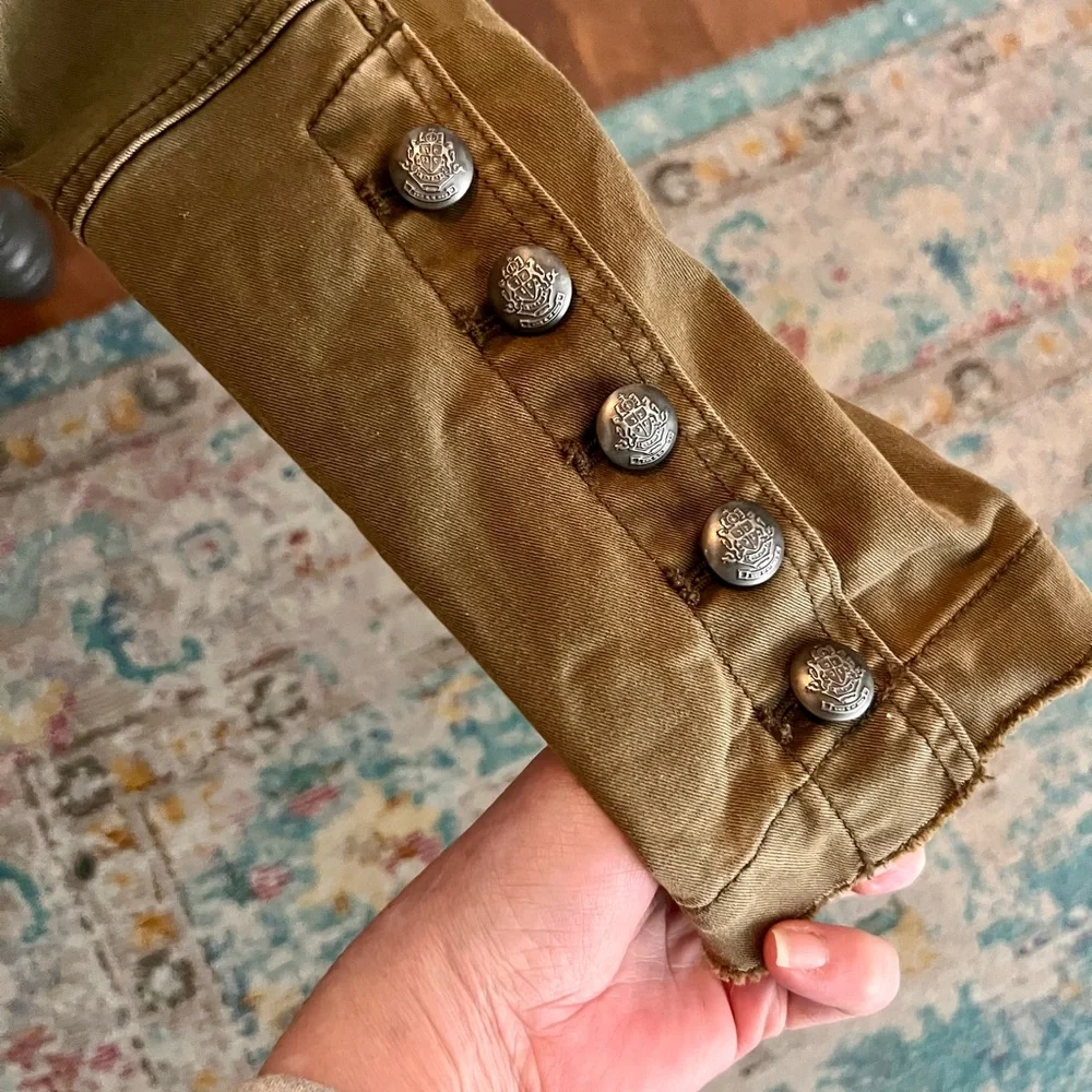 Free People Olive Green Military Jacket with peplum - Picture 8 of 10